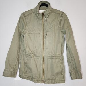 Madewell Fleet Jacket Desert Olive Green Military Zip Pockets C3394 Medium